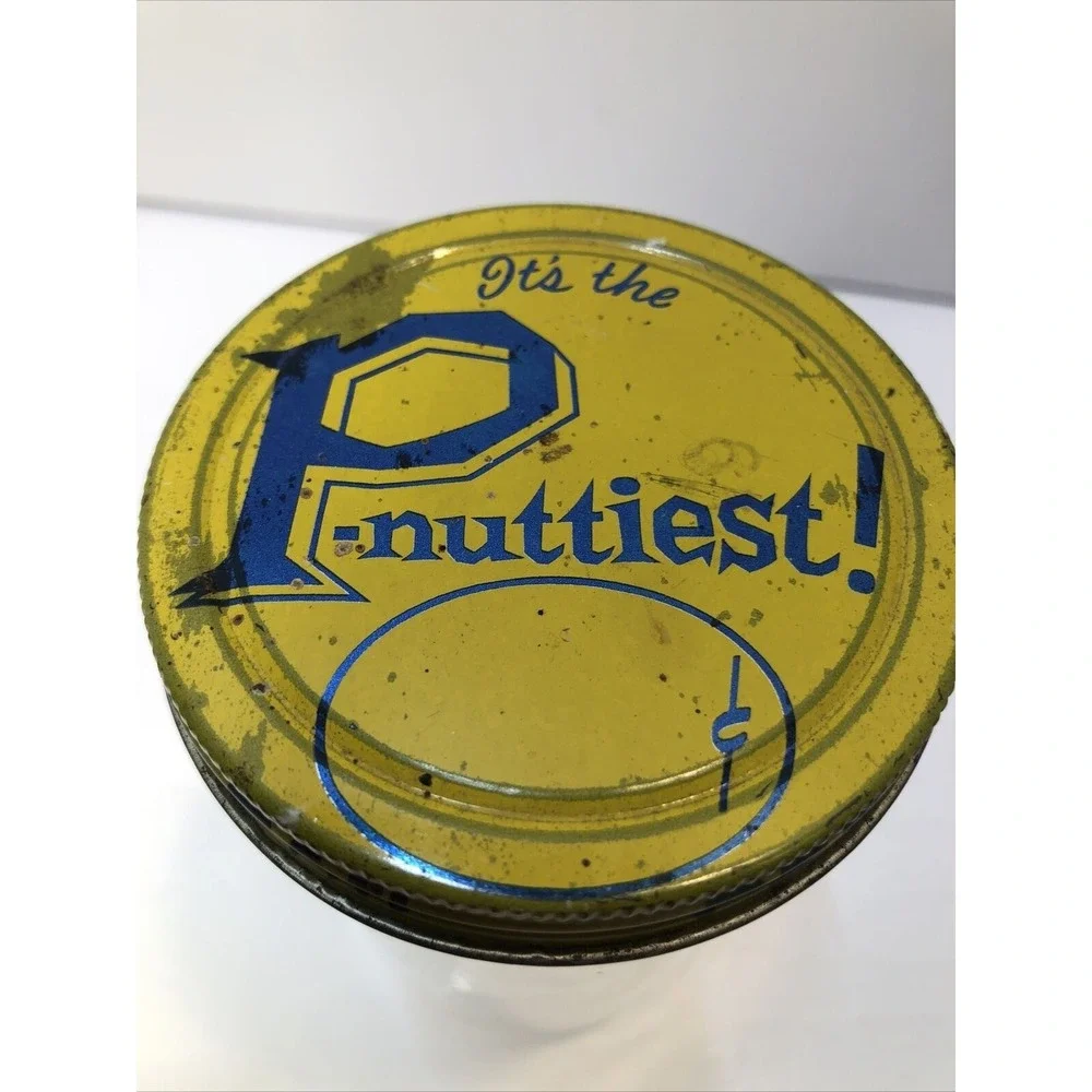 Peter Pan P-Nuttiest Jar and Lid 1960s‎ Vintage Clear Glass MCM